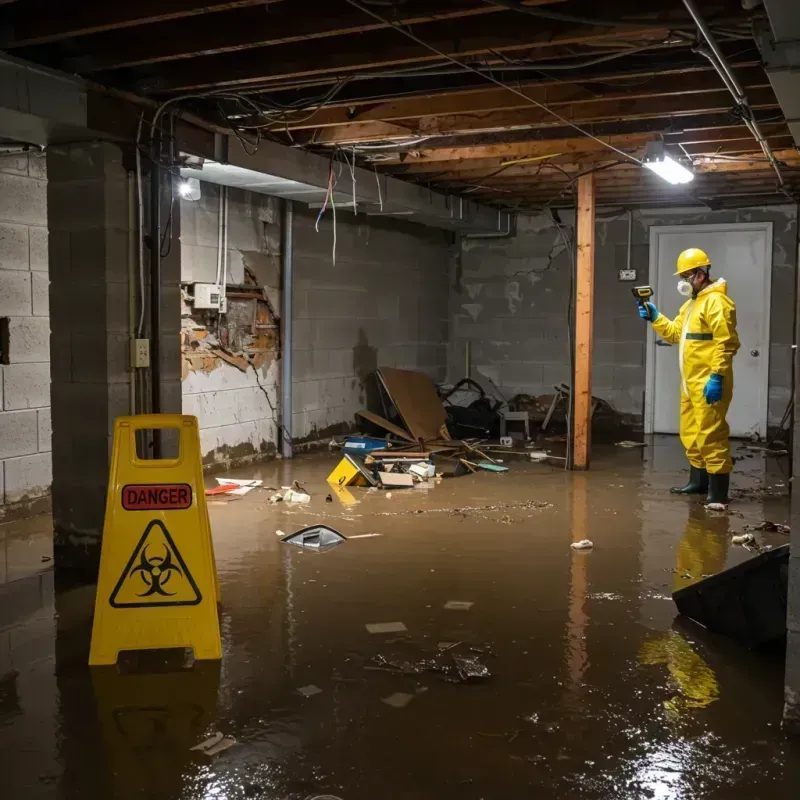 Flooded Basement Electrical Hazard in Wausau, WI Property